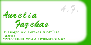 aurelia fazekas business card